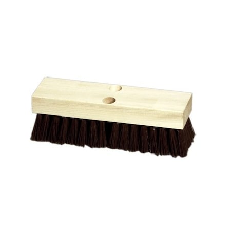 Gordon Brush 10 Wood Block Deck Scrub with Stiff Brown Polypropylene, PK12 M335100